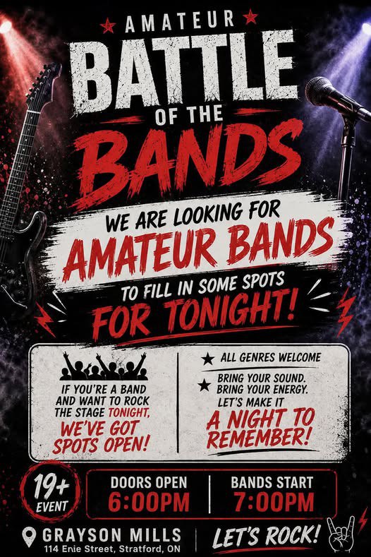 Last-Minute Opportunity for Amateur Bands to Take the Stage in Stratford