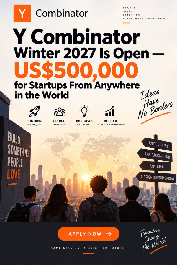 Y Combinator Winter 2027 Is Open — US$500,000 for Startups From Anywhere in the World