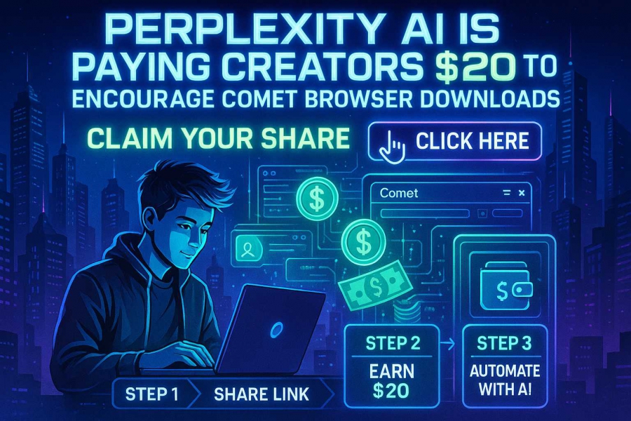 Perplexity AI Is Paying Creators $20 To Encourage Comet Browser Downloads