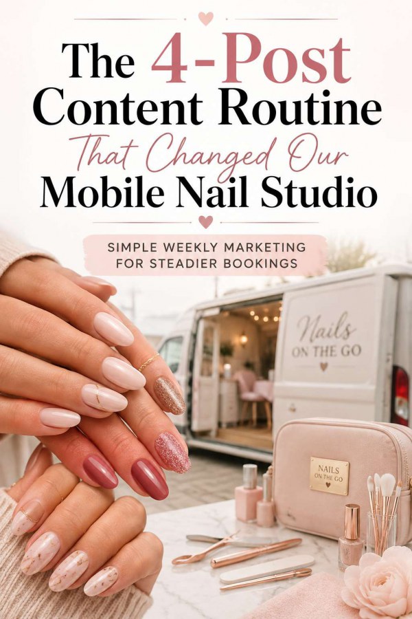 A Weekly Content Routine for a Two-Person Mobile Nail Studio