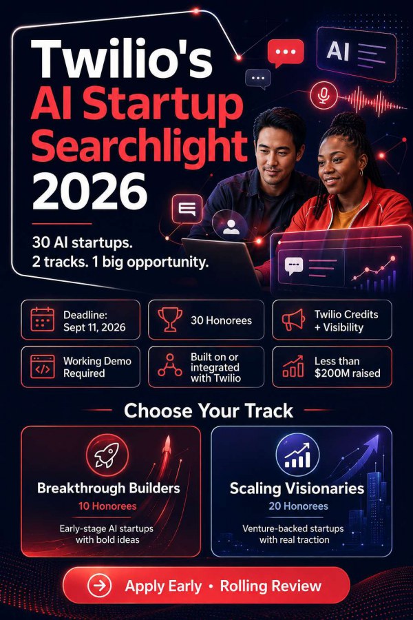 Twilio’s AI Startup Searchlight 2026: 30 AI Startups Will Be Recognized for Building the Future of Customer Engagement