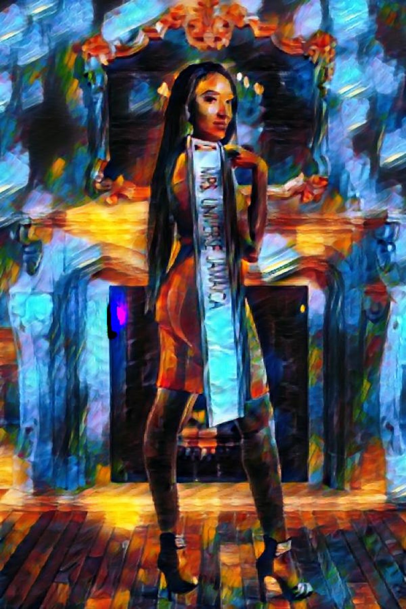 Mrs. Universe Jamaica Misty Mood Style By Leonid Afremov Rule The World Collection
