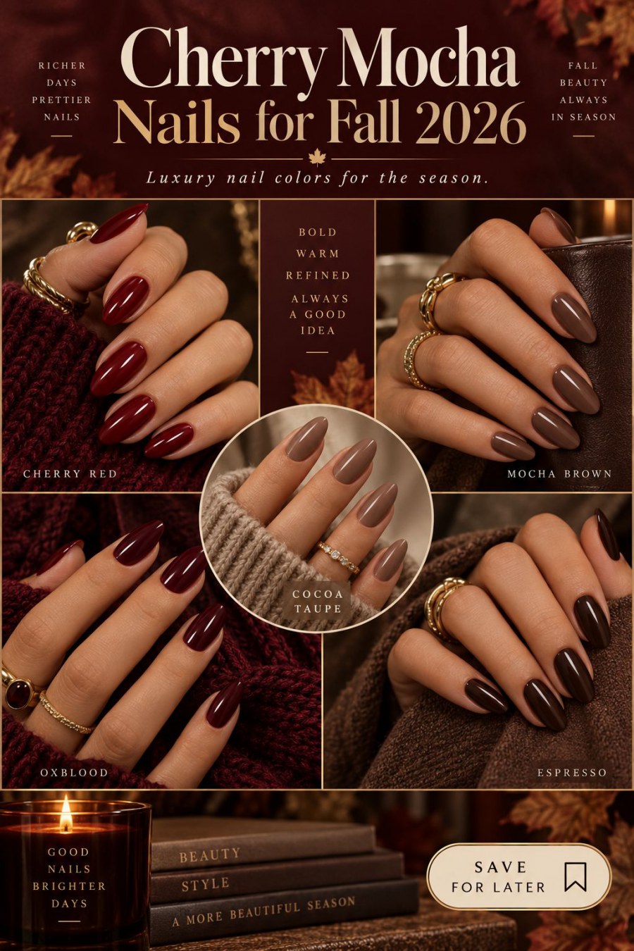 Cherry Mocha Nails for Fall 2026