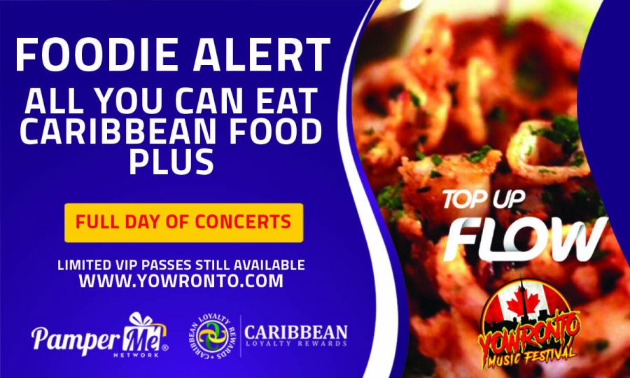 All You Can Eat Caribbean Dishes Plus Full Day Of Performances Just $150, Flow @yowronto @belleenys #foodie @matrixthinker #foodies #canada150