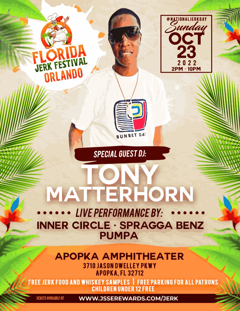 Tony Matterhorn Performs Live @ Florida Jerk Festival, Oct 23 #nationaljerkday #foodie #musicfestival @floridajerkfest @jssexchange