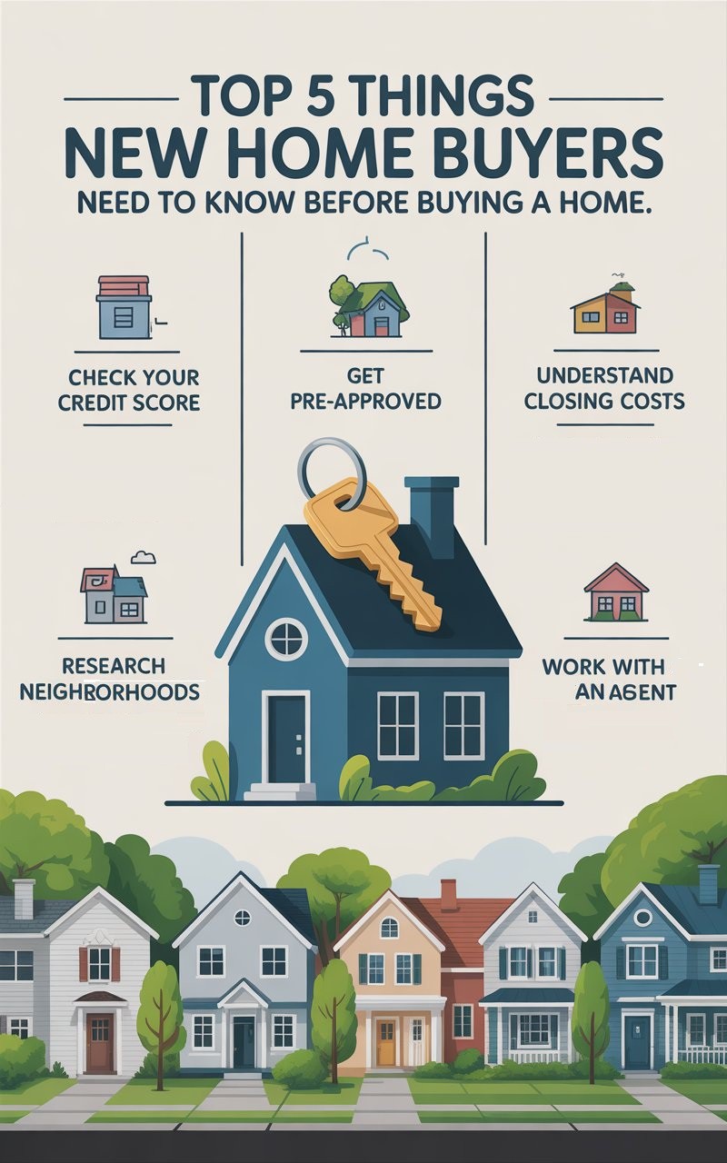 Top 5 Things New Home Buyers Need To Know Before Buying A Home