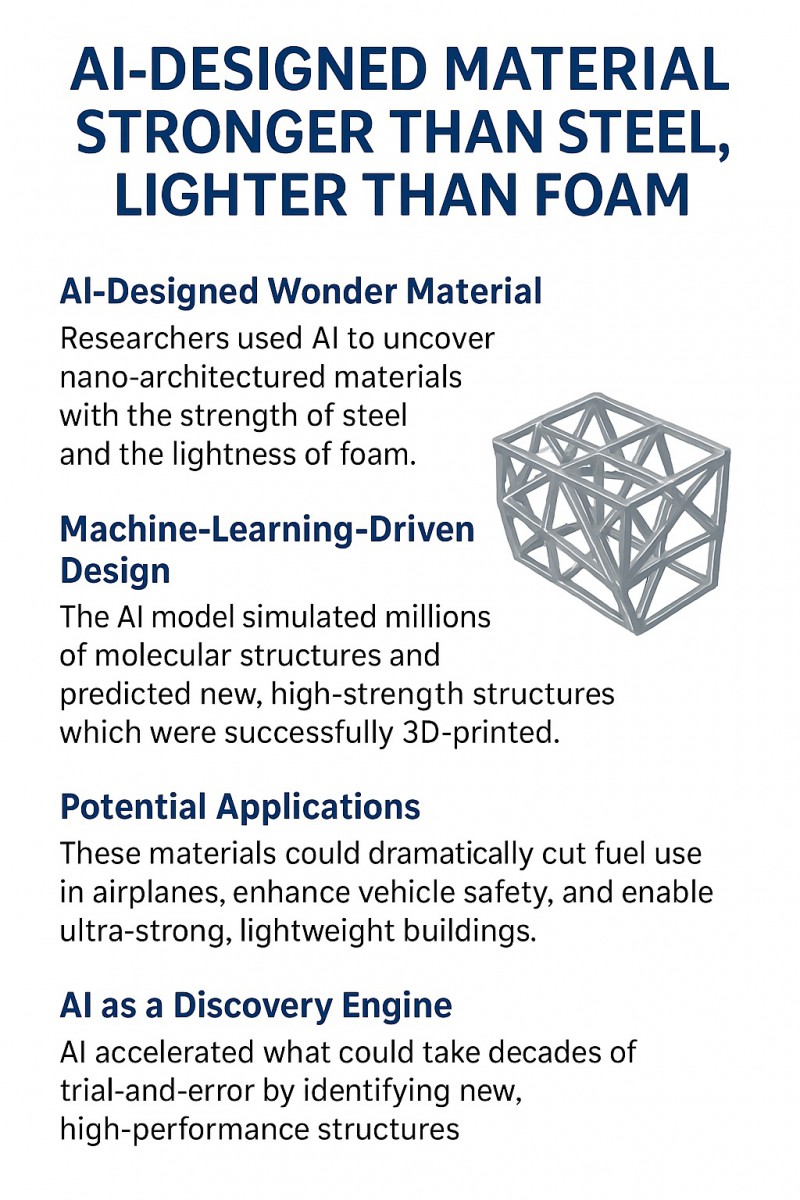 AI Breakthrough: A New Material Stronger Than Steel And Lighter Than Foam