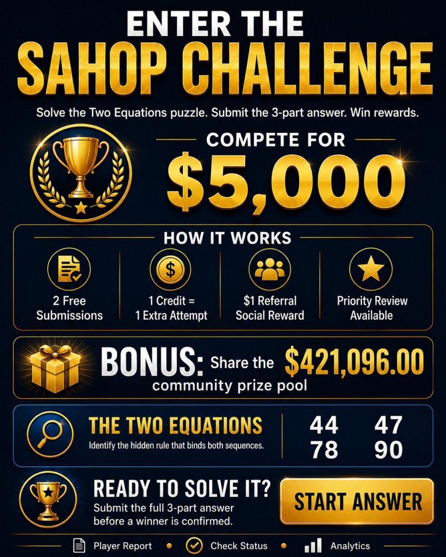 Enter the SAHOP Challenge: Solve the Puzzle, Compete for Rewards, and Build Your Team
