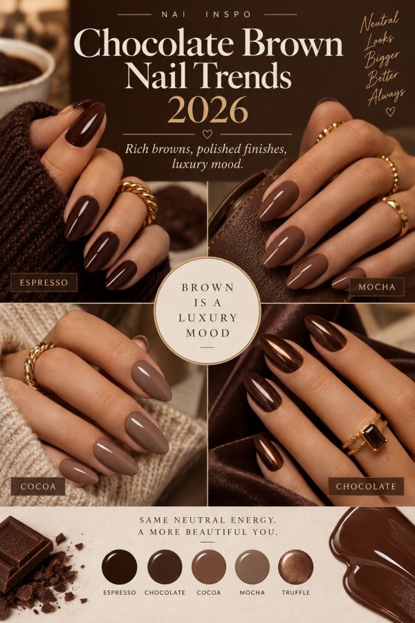 Chocolate Brown Nail Trends 2026
