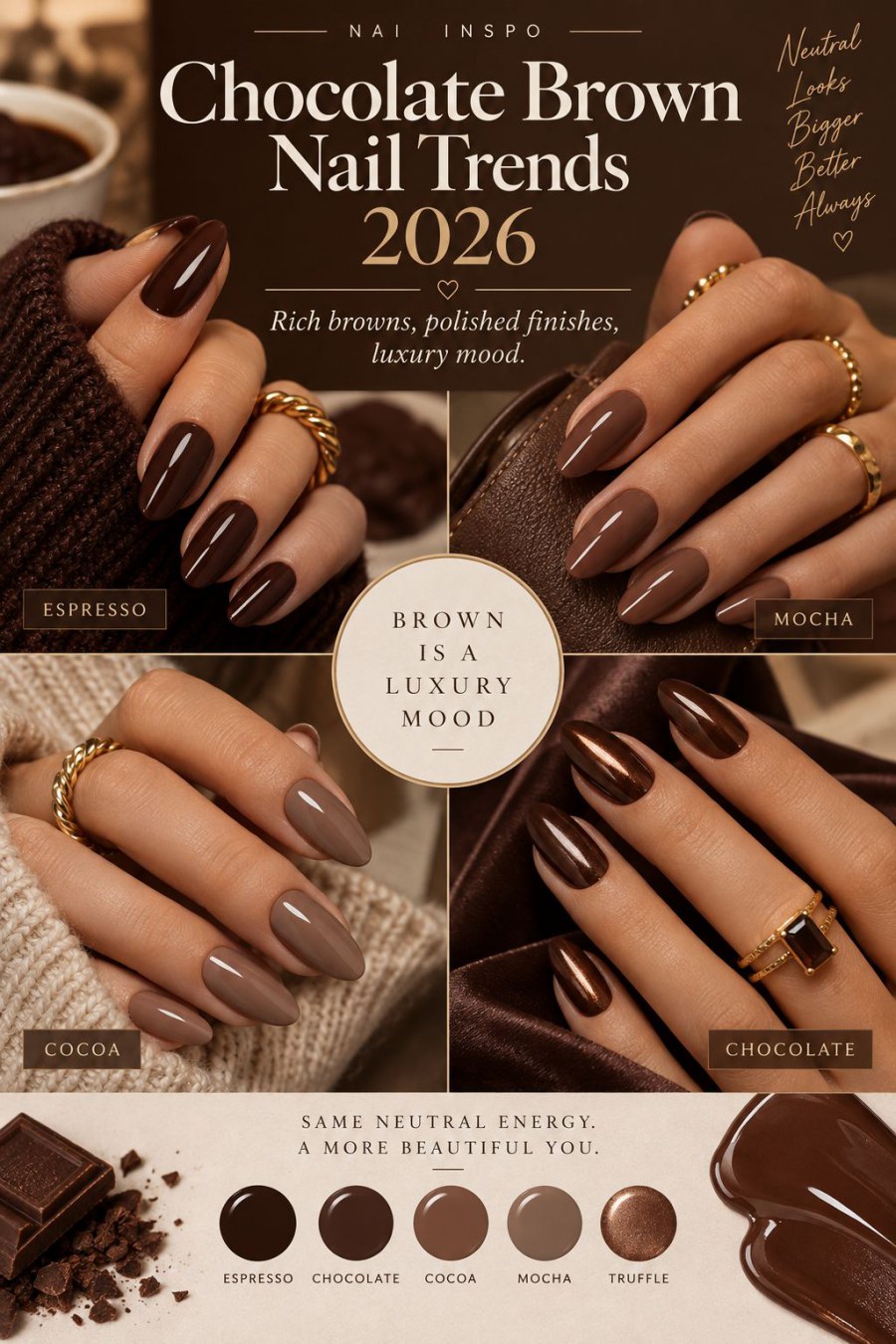 Chocolate Brown Nail Trends 2026