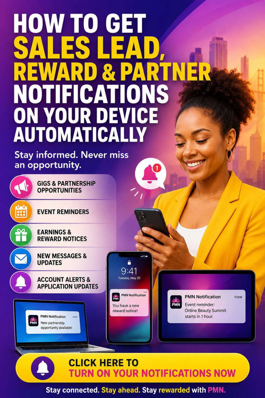 How To Get Sales Lead, Reward & Partner Notifications On Your Device Automatically