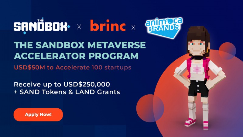 The Sandbox And Brinc Announce Us$50M Open Metaverse Accelerator Program Funding For 100 Startups