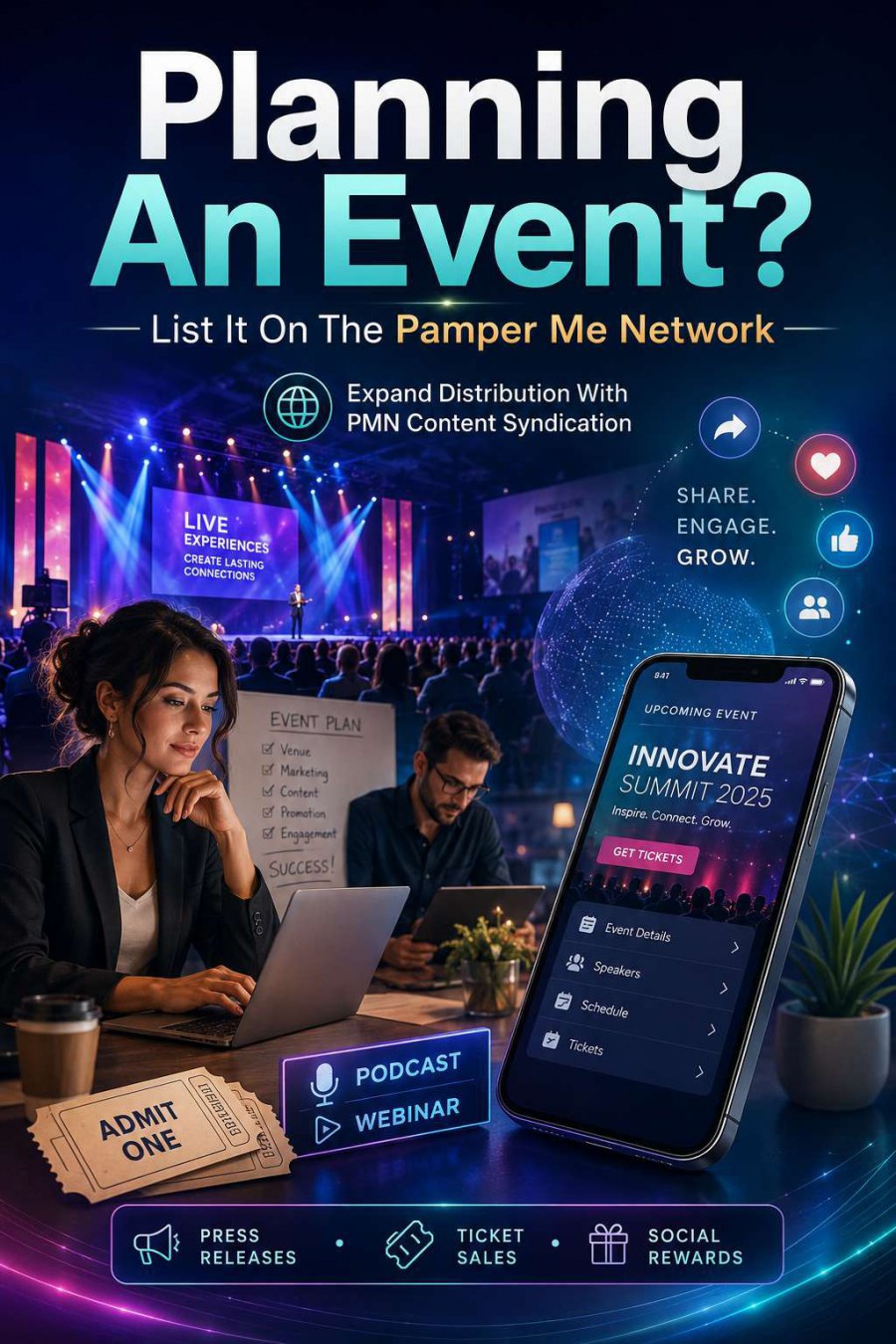 Planning An Event? List It On The Pamper Me Network And Reward Social Media Users To Share