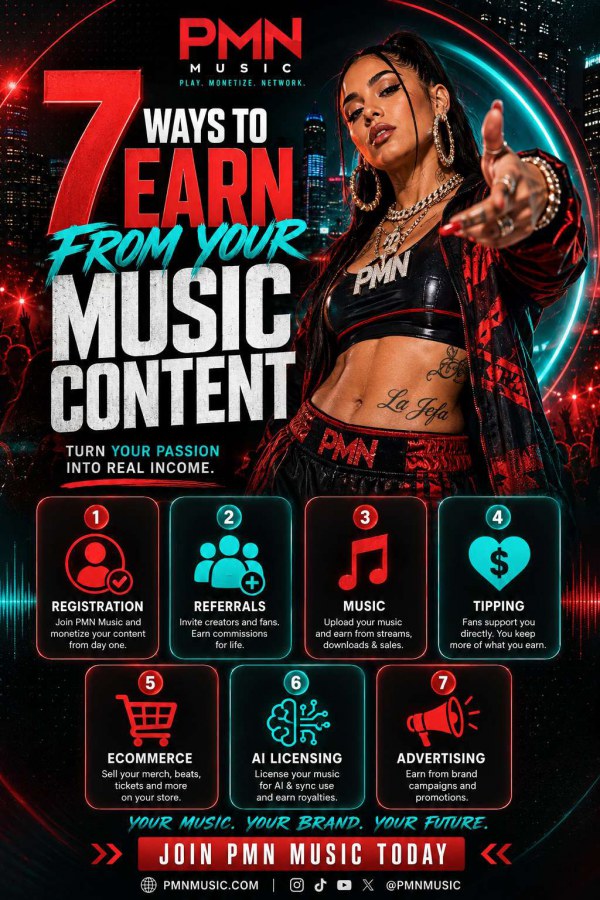 7 Ways to Earn From Your Music Content: How PMN Music Helps Artists Turn Creativity Into Multiple Income Streams