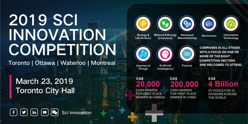 Sci Innovation Centre Seeks Tech Companies To Represent Canada At China Innovation And Entrepreneurship Competition Win Up To $20,000