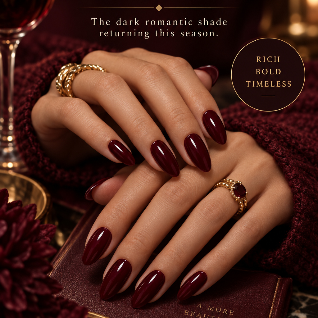 Square Oxblood Nails are Back for Fall 2026 manicure inspiration