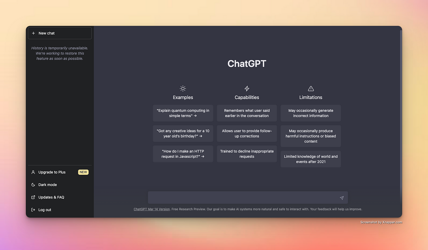 ChatGPT by OpenAI - User Interface