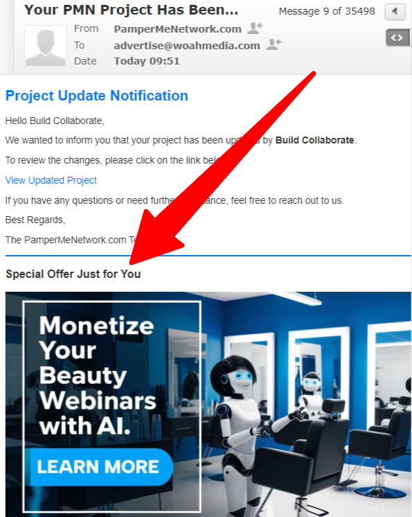 Webinars Recommended by AI and integrated into notification messages