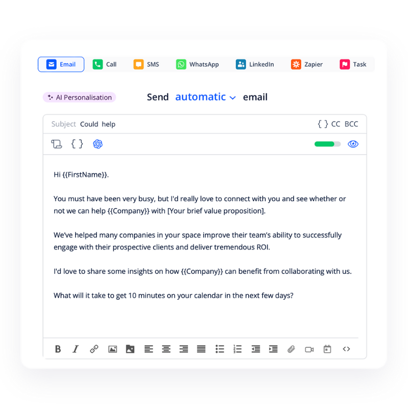 Automating Email Outreach via multi-channels