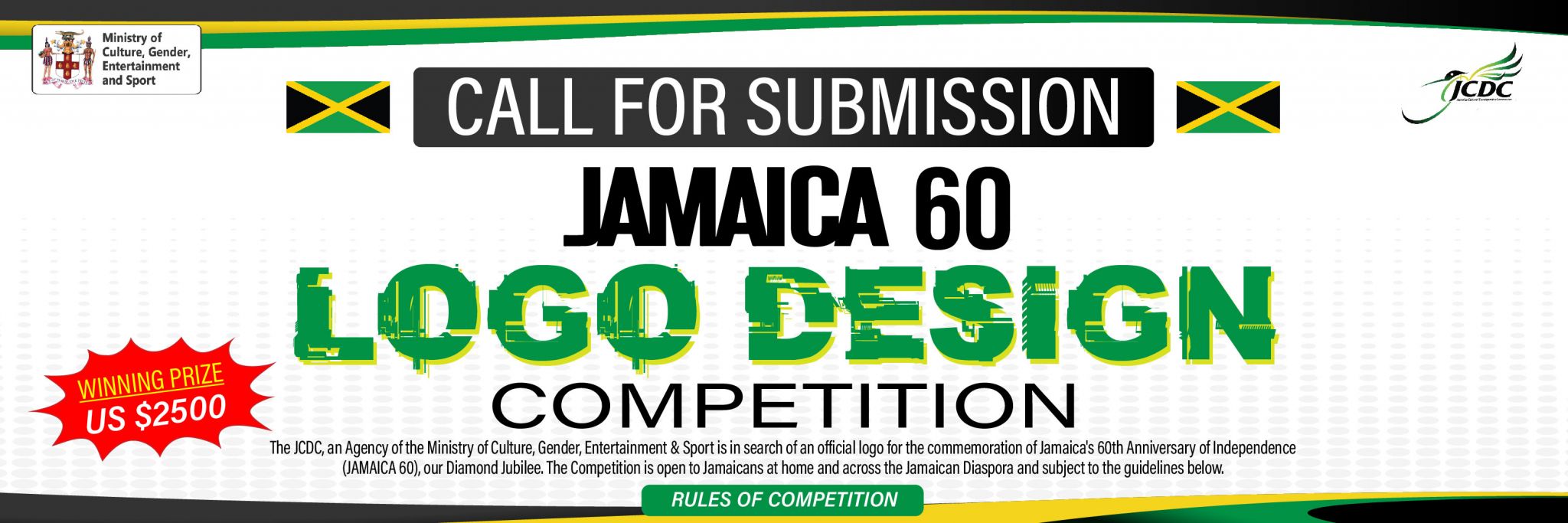 $2,500 USD: Call For Submission Jamaica60 Logo Design Competition