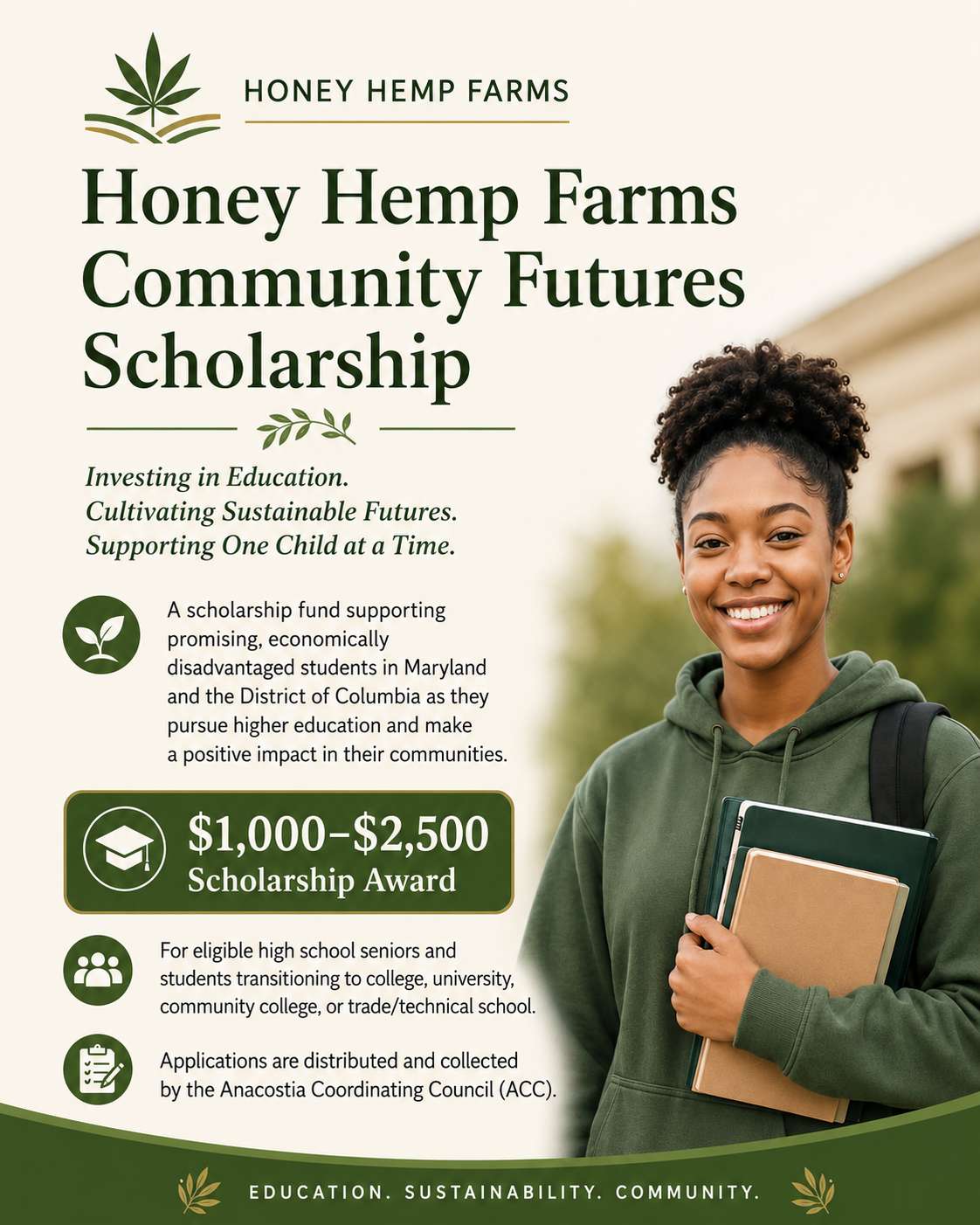 Honey Hemp Farms Community Futures Scholarship
